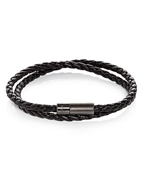 Tateossian - Double Wrap Woven Leather Bracelet