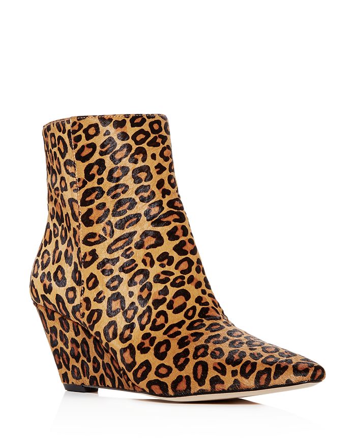 Donald Pliner Women s Jae Leopard Print Calf Hair Wedge Booties Bloomingdale s