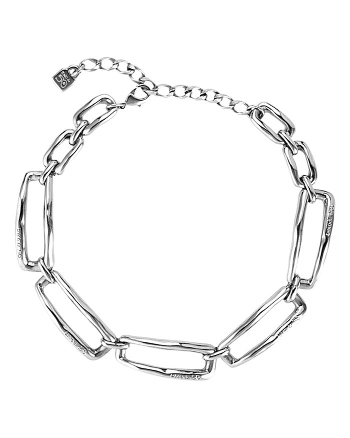 Uno De 50 Linked Chain Necklace, 14 In Silver