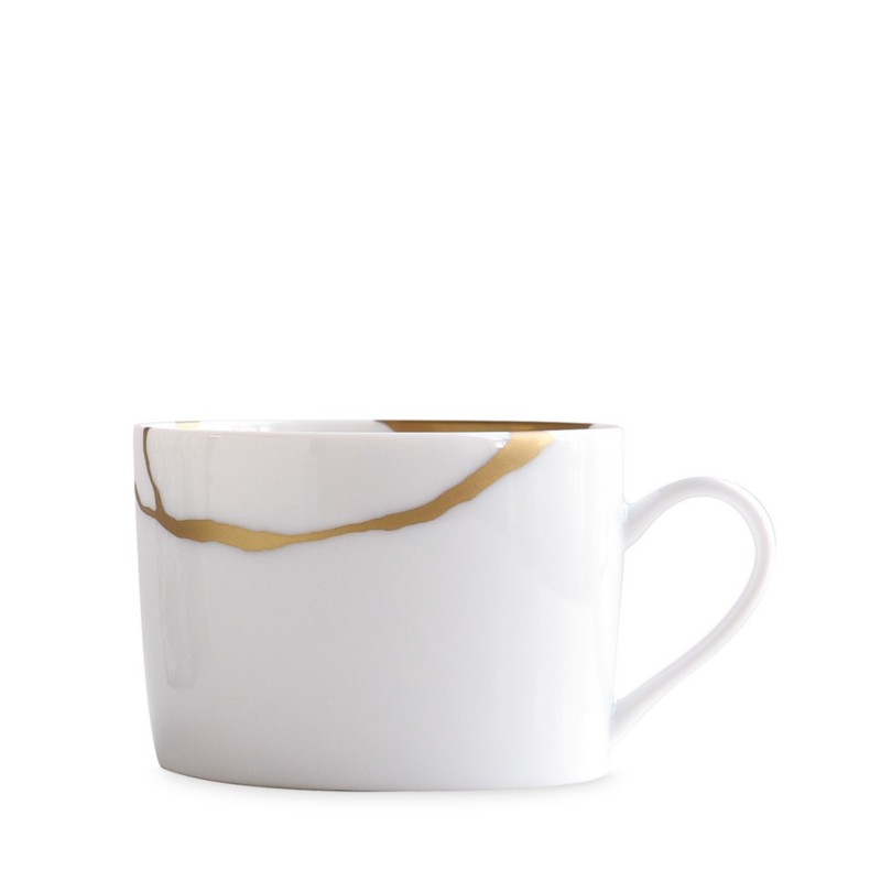 Bernardaud Kintsugi-Sarkis Tea Cup in White/Gold