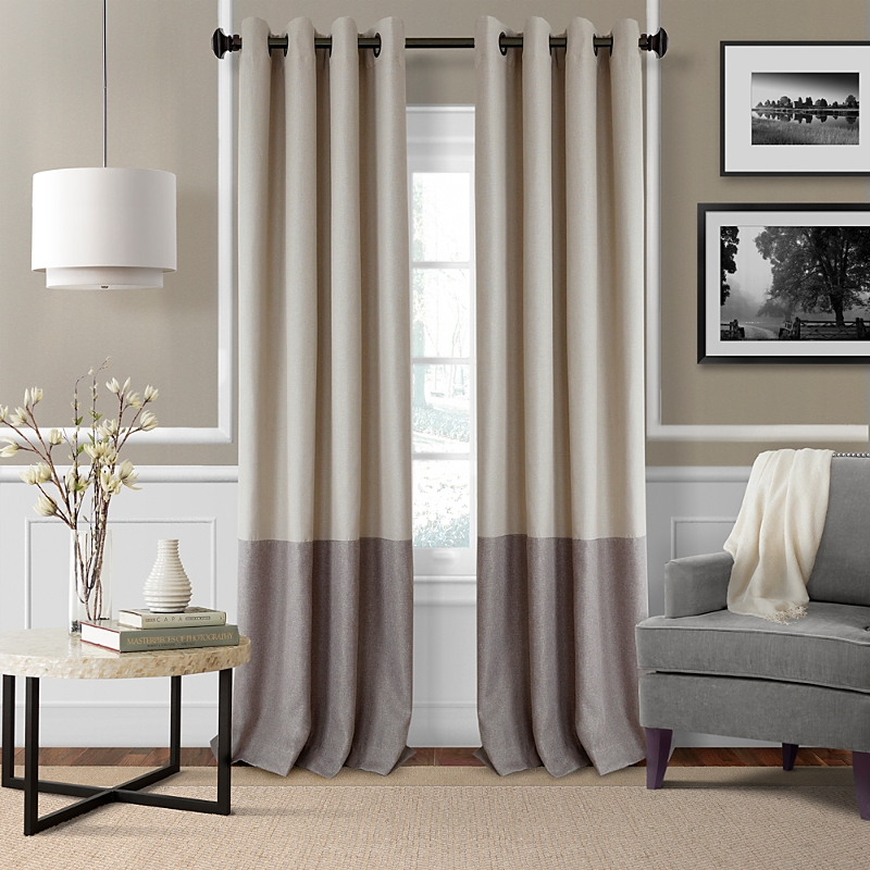 Elrene Home Fashions Braiden Color Block Blackout Curtain Panel, 52 X 84 In Linen