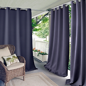 Elrene Home Fashions Connor Solid Indoor/outdoor Curtain Panel, 52 X 108 In Blue