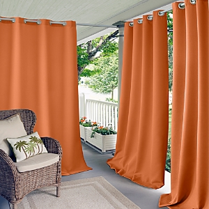 Elrene Home Fashions Connor Solid Indoor/outdoor Curtain Panel, 52 X 108 In Orange