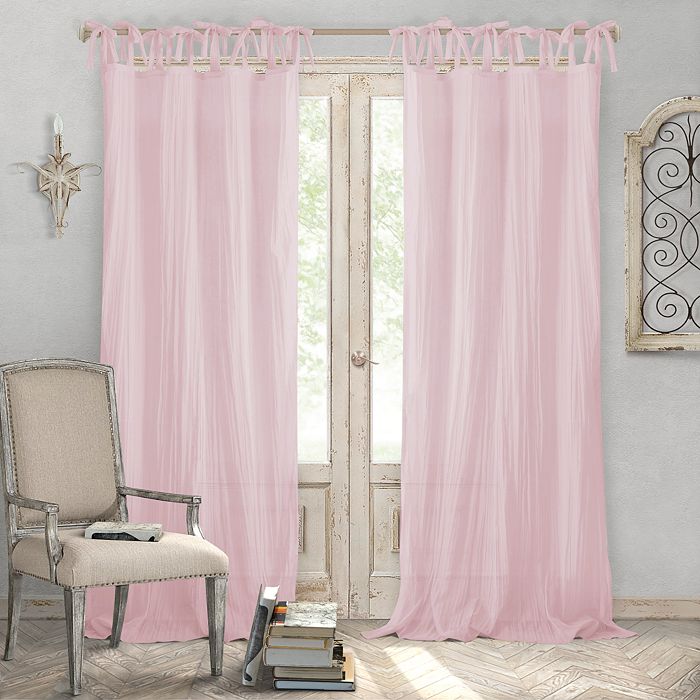 Elrene Home Fashions Jolie Semi-sheer Pleated Curtain Panel, 52 X 84 In Blush