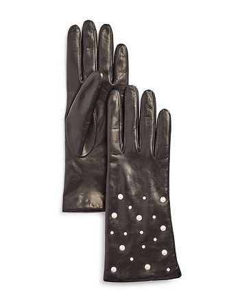 Portolano Embellished Leather Gloves | Bloomingdale's