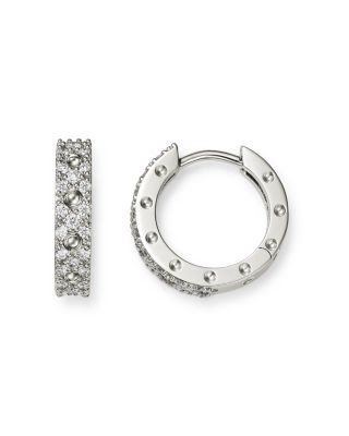 18K White Gold Symphony Pois Moi Diamond Small Hoop Earrings