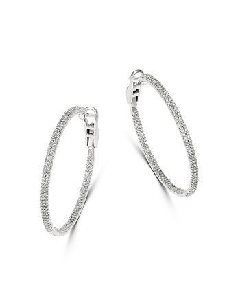 Bloomingdale's Diamond Inside Out Hoop Earrings in 14K White Gold, 1.0 ...
