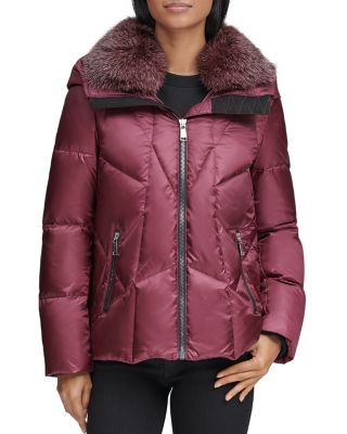 fox fur trim puffer coat