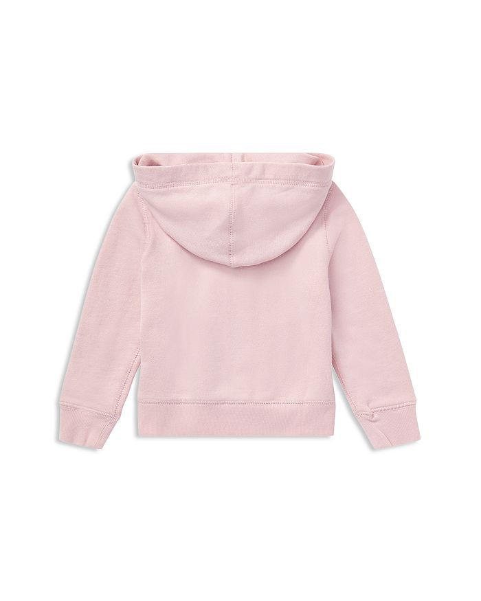 Shop Ralph Lauren Girls' French Terry Zip-up Hoodie - Little Kid In Hint Of Pink