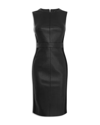 chinese dress ladies Karen Millen Size 14 Shimmery A-Line Dress With Faux Leather Trim – Want  that Dress