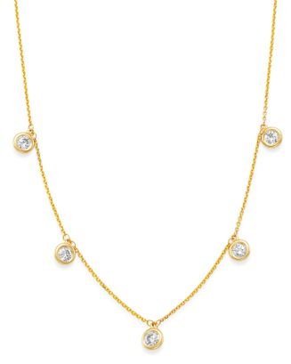 Bloomingdale's Diamond Droplet Station Necklace in 14K Yellow Gold, 1.0 ...