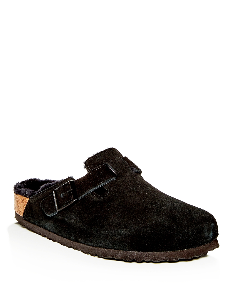 Birkenstock Men's Boston Shearling Clogs In Black