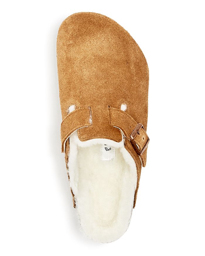 Birkenstock Boston Genuine Shearling Lined Clog In Beige