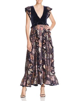 rebecca velvet maxi dress