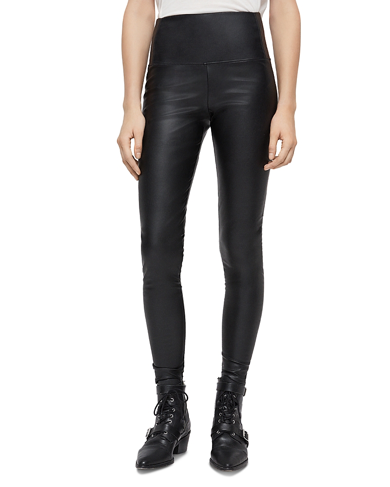 Allsaints Cora Leather Leggings - 150th Anniversary Exclusive In Black