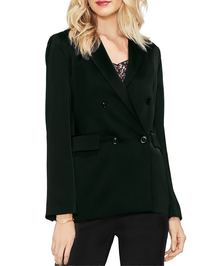 VINCE CAMUTO SATIN DOUBLE-BREASTED BLAZER,9168501