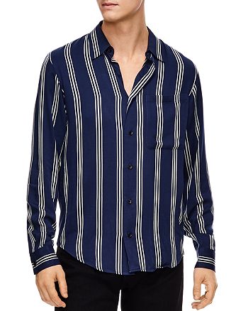 Sandro Flow Striped Regular Fit Button-Down Shirt | Bloomingdale's
