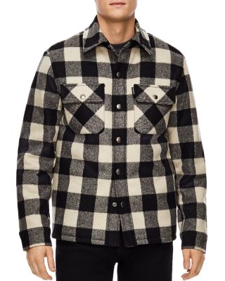 Wool-Blend Buffalo Check Shirt Jacket