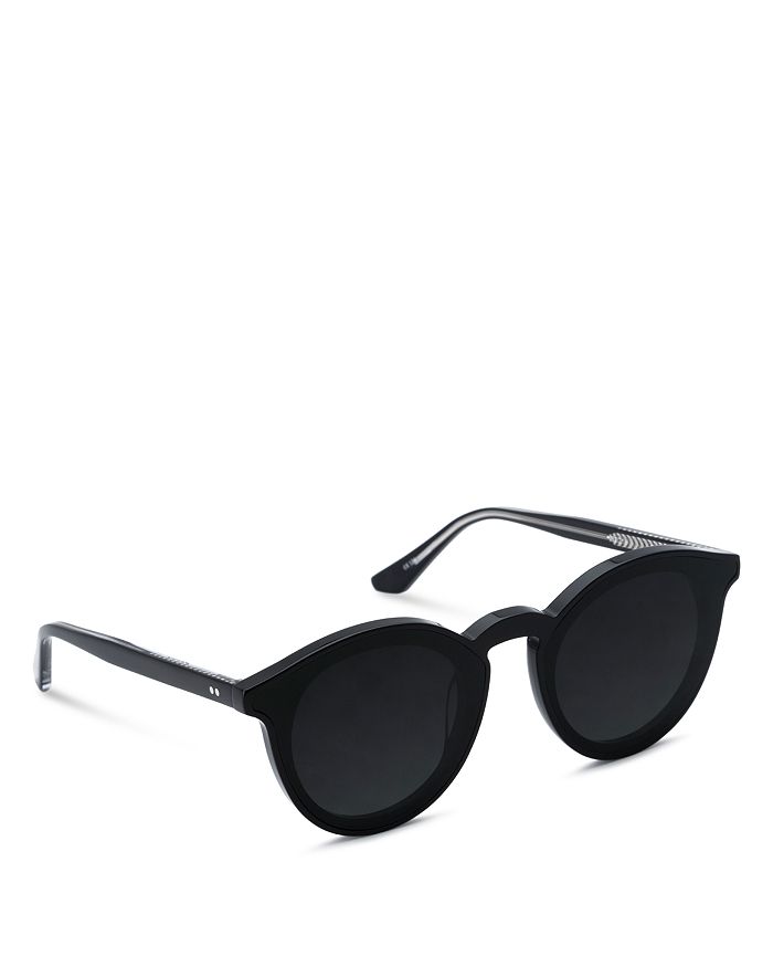Shop Krewe Collins Round Sunglasses, 62mm In Black/black