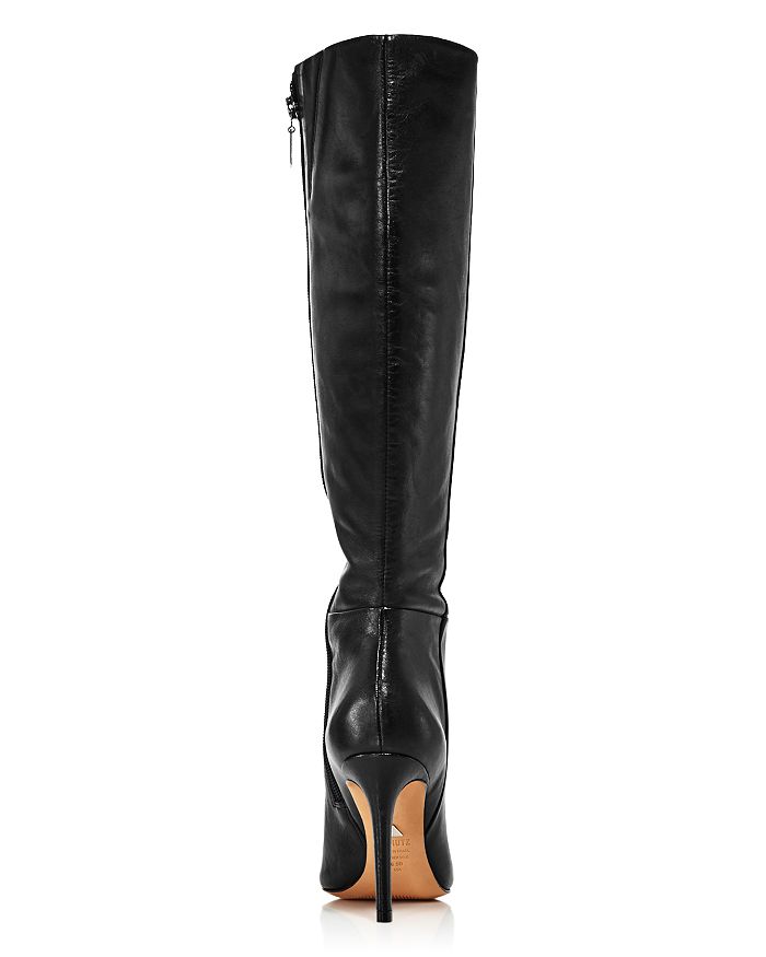 Shop Schutz Women's Magalli Pointed Toe Tall Leather Boots In Black