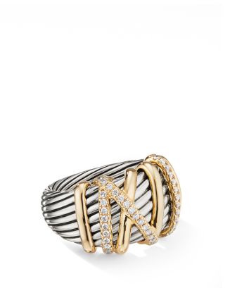 David Yurman Helena Statement Ring with 18K Yellow Gold & Diamonds