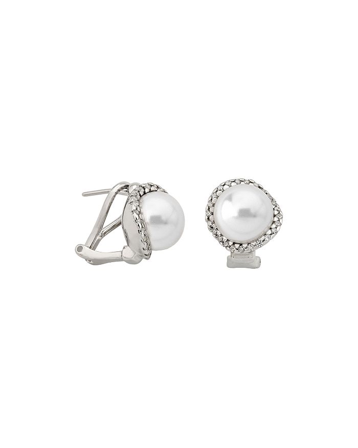 MAJORICA SIMULATED CULTURED PEARL STUD EARRINGS IN STERLING SILVER,OME15878PCW