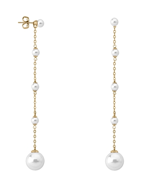 Majorica SIMULATED CULTURED PEARL DROP EARRINGS IN GOLD-PLATED STERLING SILVER