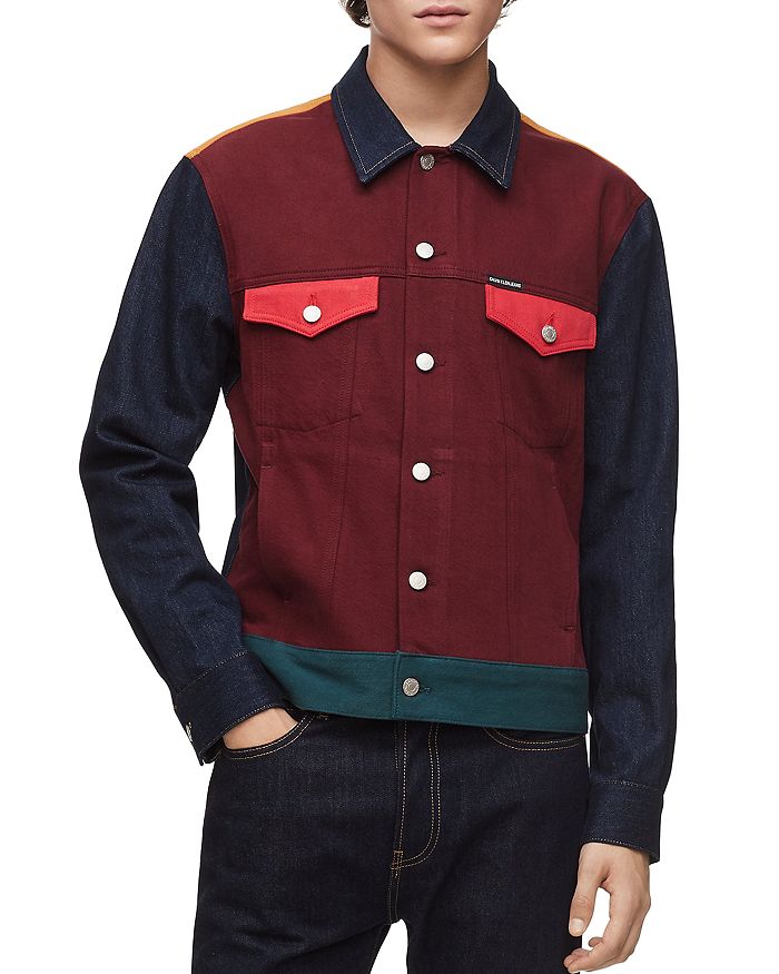 Jeans Color-Block Trucker Jacket Bloomingdale\'s Klein Calvin |