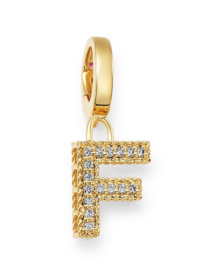 Roberto Coin 18k Yellow Gold Diamond Initial Charm In F/gold