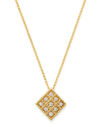 Roberto Coin 18K Yellow Gold Byzantine Barocco Diamond Pendant Necklace ...