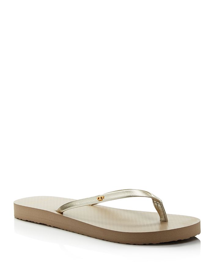 Tory Burch Women's Metallic Leather Thong Sandals | Bloomingdale's