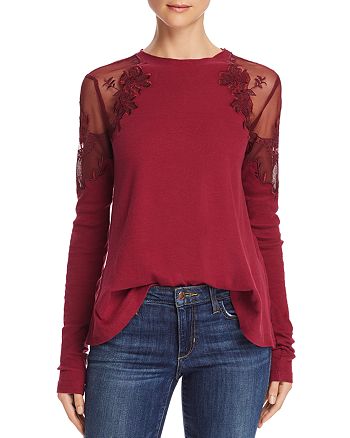 Free People Daniella Sheer Shoulder Top Bloomingdale S