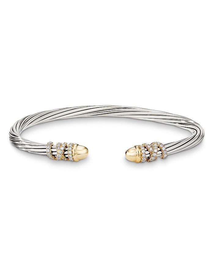 David Yurman Helena Bracelet with 18K Yellow Gold Dome & Diamonds ...