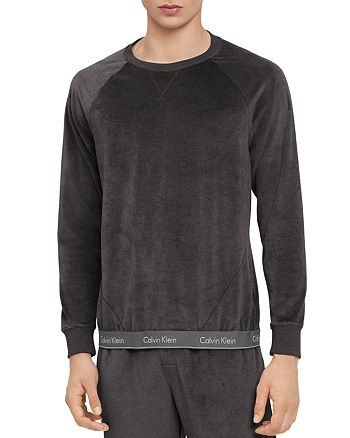 Calvin Klein Logo-Hem Velour Sweatshirt | Bloomingdale's