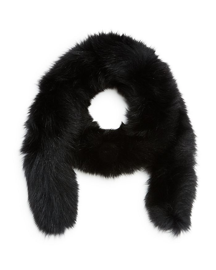 Moncler Fox Fur Scarf In Black