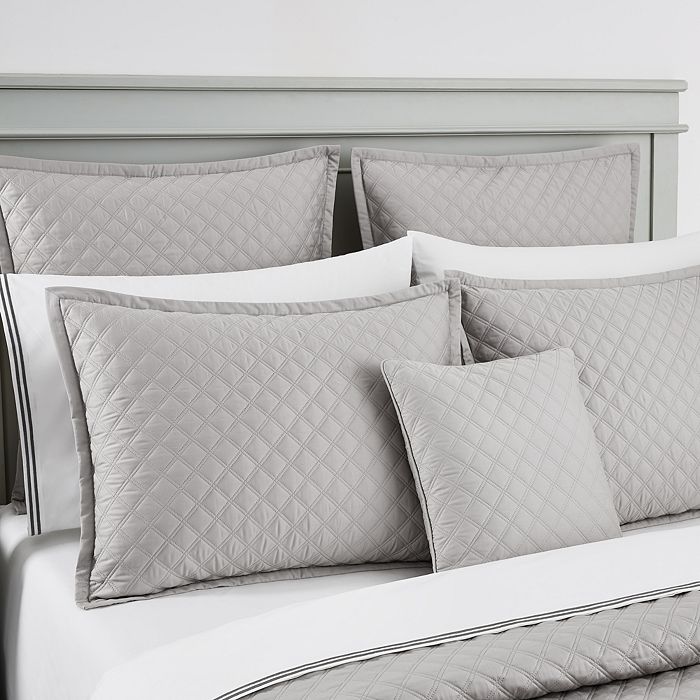 Shop Hudson Park Collection Hudson Park Double Diamond Quilted King Sham - 100% Exclusive In Silver