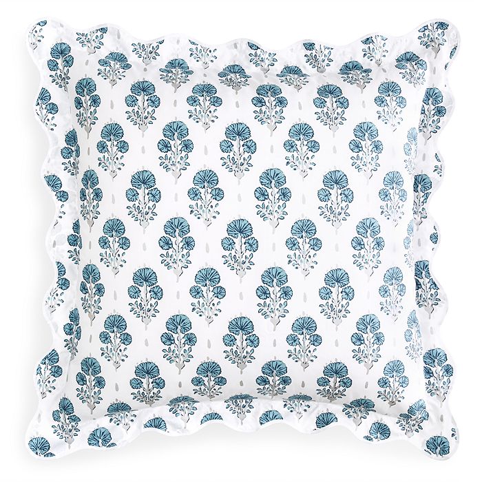 Matouk Lulu Dk For  Joplin Quilted Euro Sham In Mineral Blue
