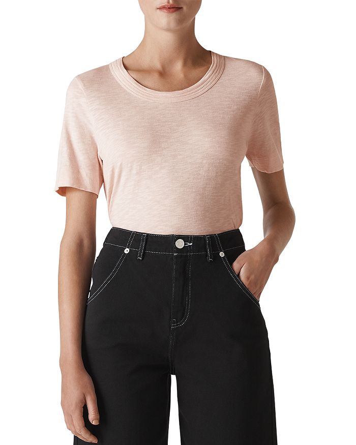 WHISTLES ROSA DOUBLE TRIMMED TEE,28917