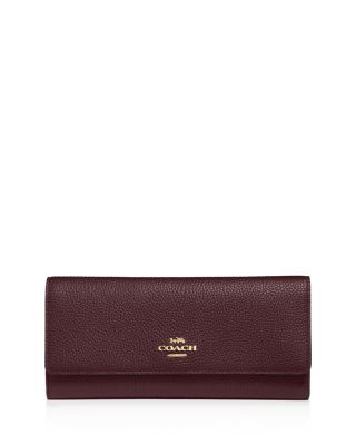 coach pebbled leather trifold wallet