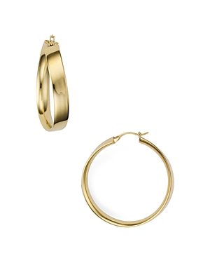 Argento Vivo Curved Edge Hoop Earrings In 14k Gold-plated Sterling Silver, 14k Rose Gold-plated Sterling Silver O