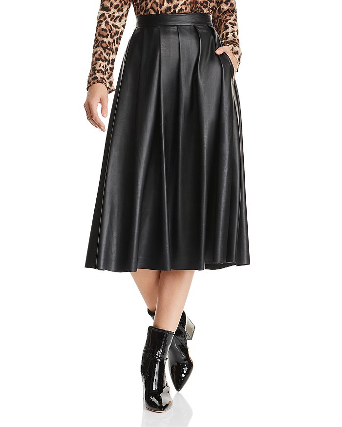 Hudson pleated leather on sale skirt