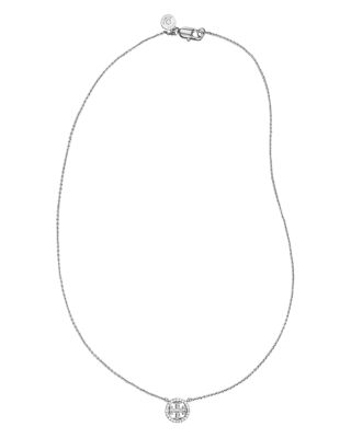 Crystal Circle Logo Necklace, 16"
