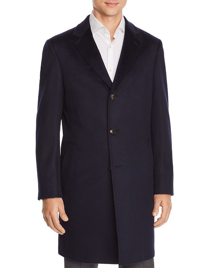 Cardinal Of Canada Saint Pierre Cashmere Regular Fit Topcoat In Navy