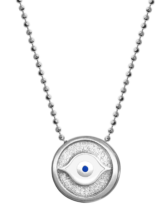 Alex Woo Little Faith Evil Eye Pendant Necklace In Sterling Silver, 16"
