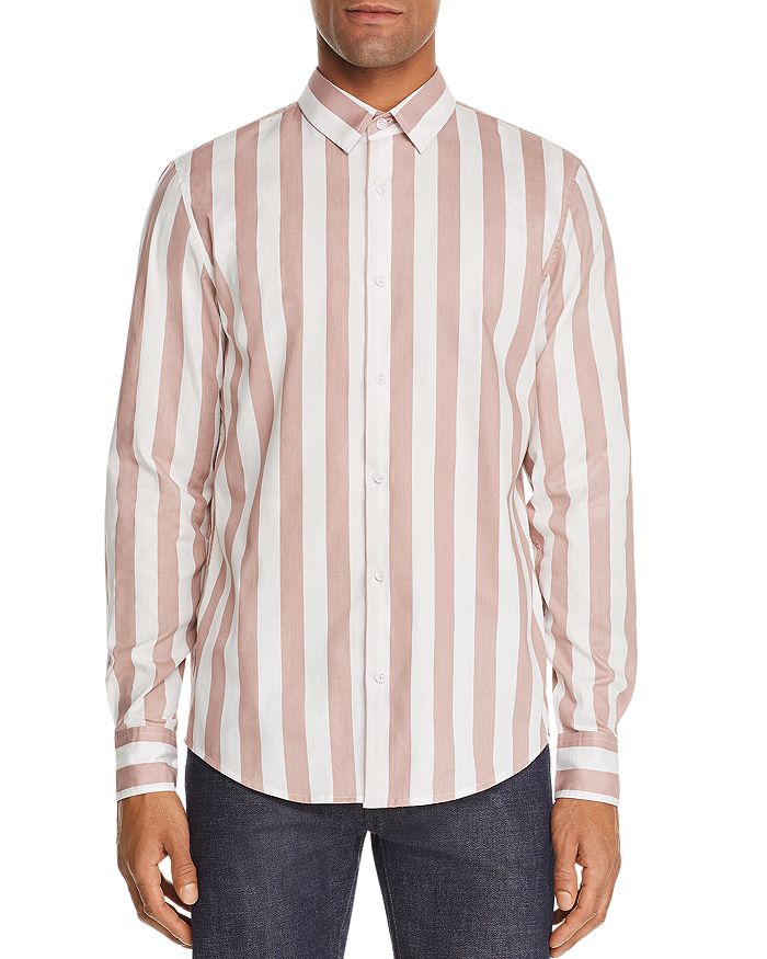 Sovereign Code Beatle Striped Regular Fit Shirt In Mauve Stripe | ModeSens