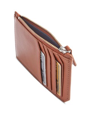 Leather Zipper Credit Card Case