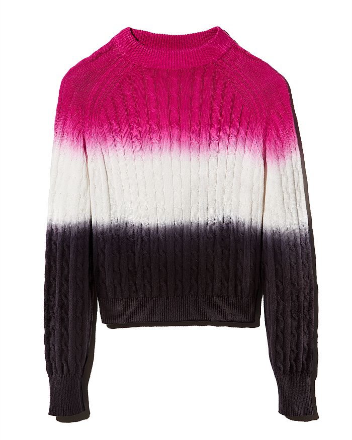 Veda Crema Dip-dyed Cable Sweater In Pink/black