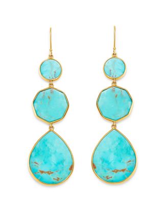 IPPOLITA 18K Yellow Gold Polished Rock Candy Drop Earrings in Turquoise ...