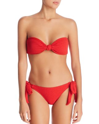 knot front bandeau bikini top