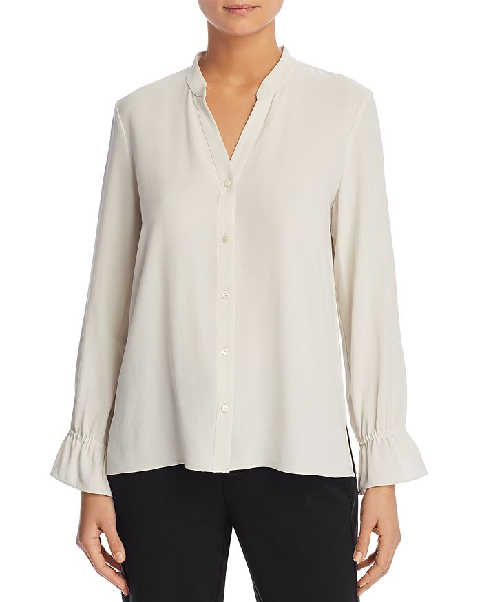 Eileen Fisher Silk Button-Down Blouse | Bloomingdale's